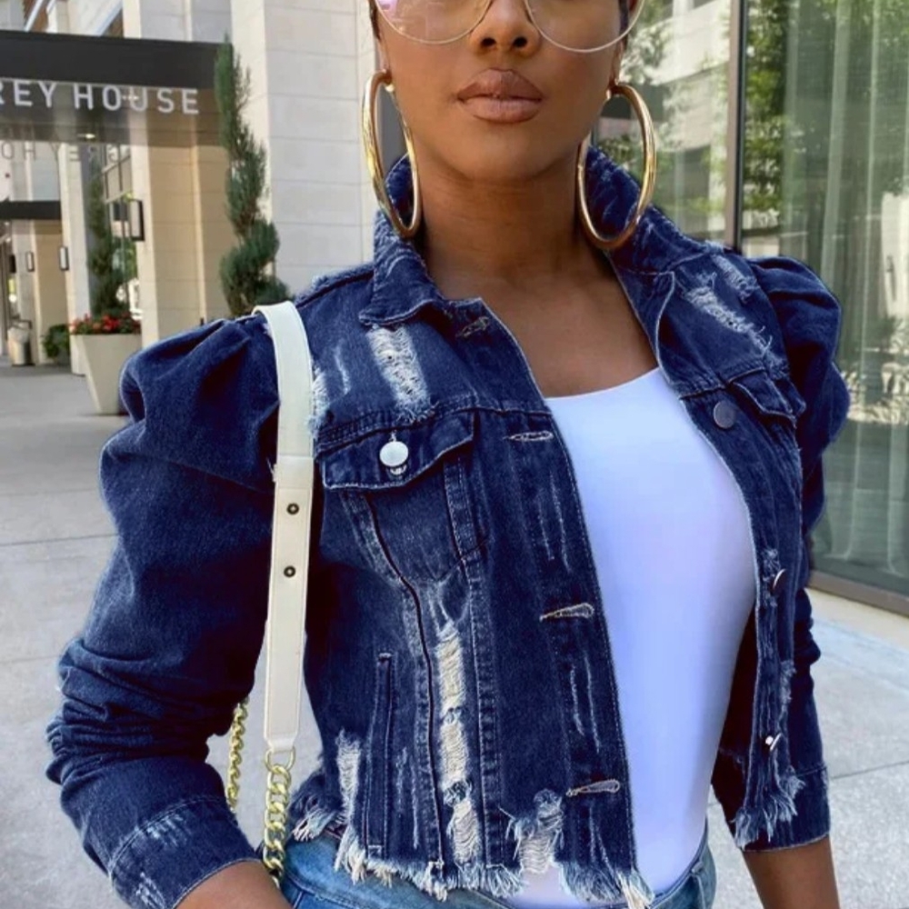 Distressed Denim Jacket - Picture 2 of 2